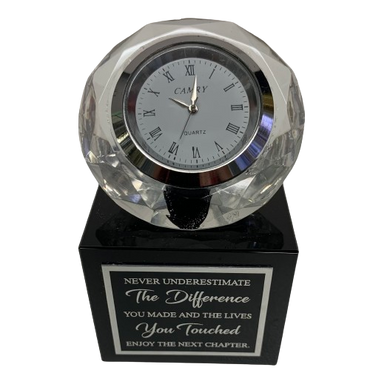 Diamond Clock on Black Base with Sentiment