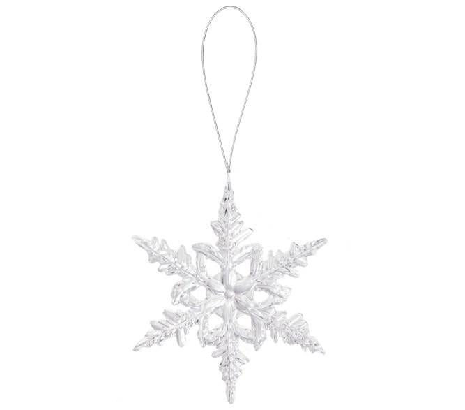 Iced Crystal Snowflake Ornaments – Acrylic Clear Double-Sided (Assorted Shapes)