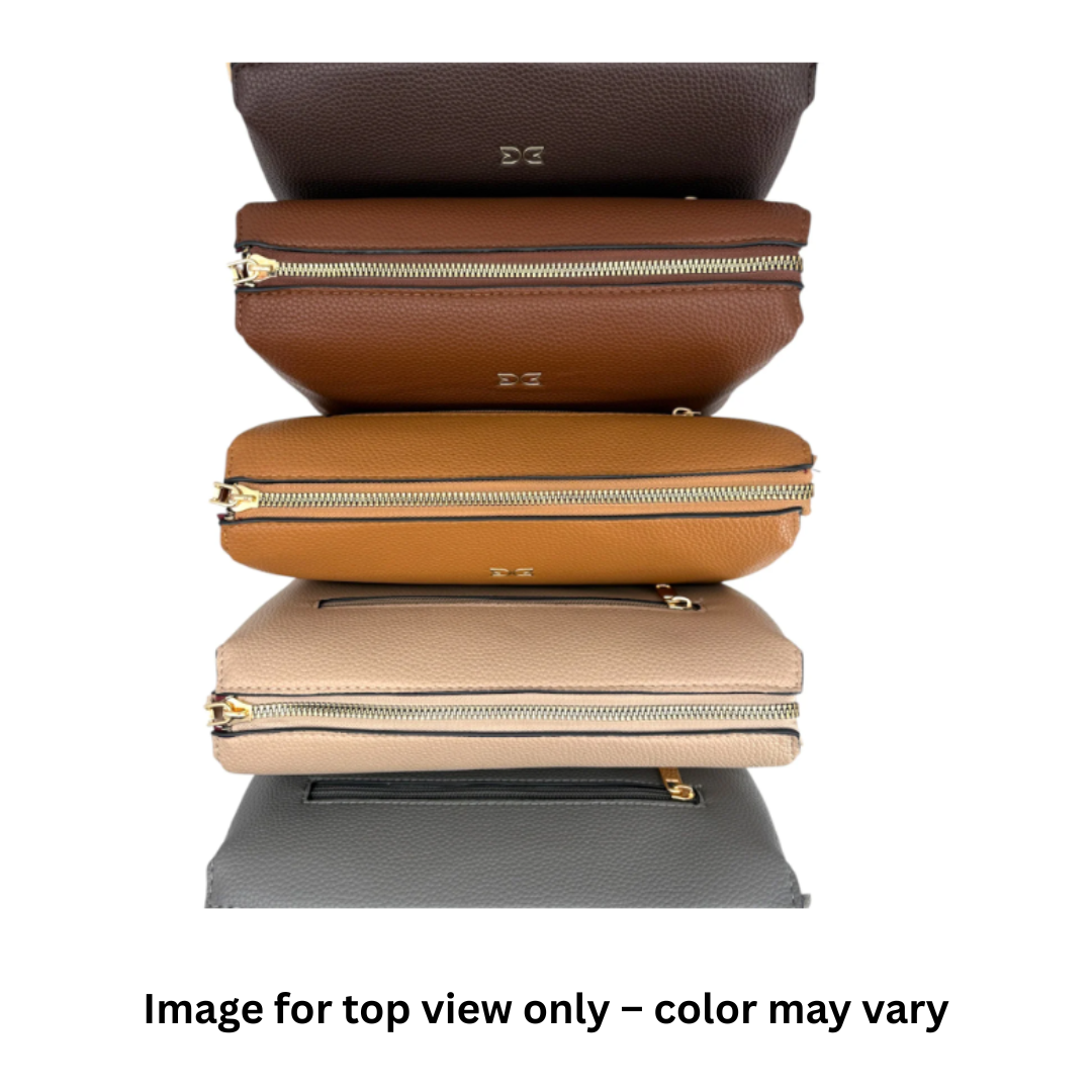 Coffee Pebbled Vegan Leather Shoulder Bag