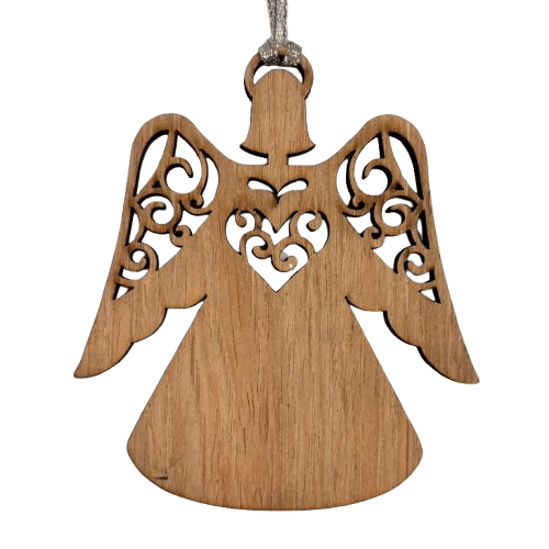Wooden Angel Home is Where Ornament