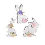 Floral Bunny Figurine - Yellow Flower