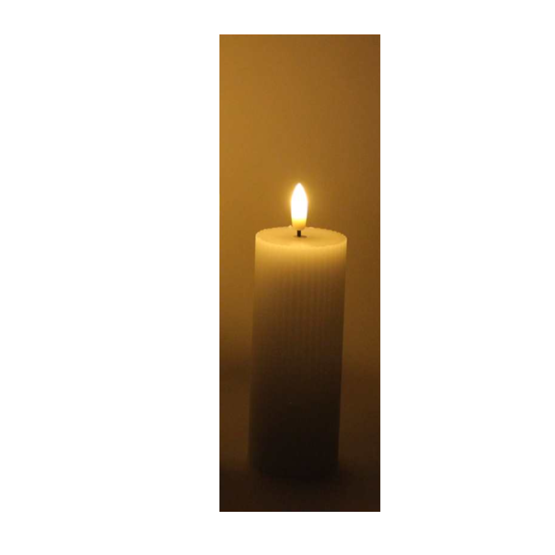 White LED Stripe Flame Candle – Small (5")