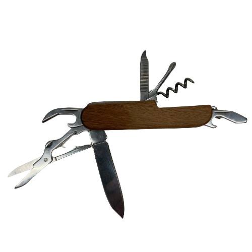 Knife with Multi Tool in Rosewood Case