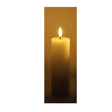 White LED Stripe Flame Candle – Medium (6")
