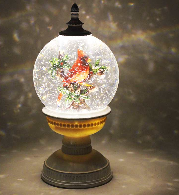Cardinal Glitter Lantern Globe