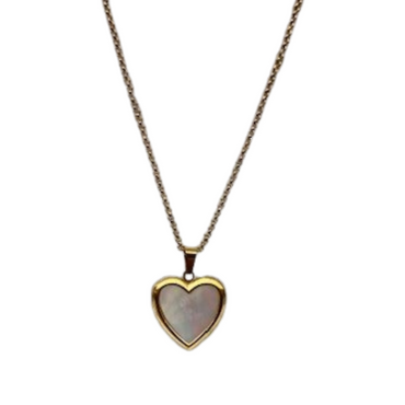 Heart Locket with Mother of Pearl