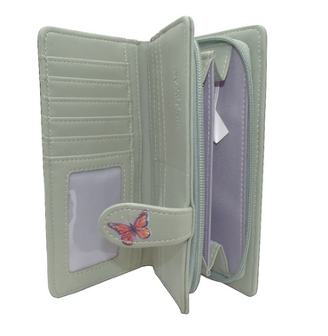 Green Embossed Monarch Butterfly Wallet