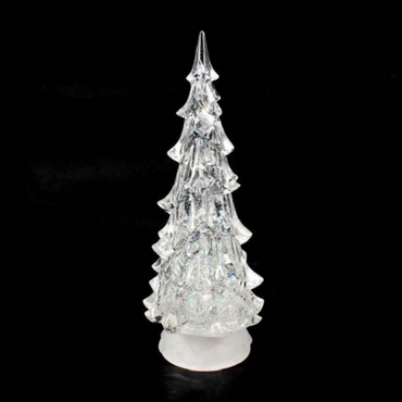 Large White LED Swirling Glitter Christmas Tree – Timer