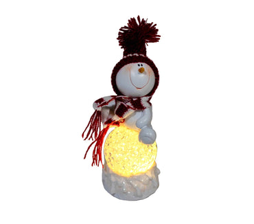 Light-Up Snowman on Snowball Figure