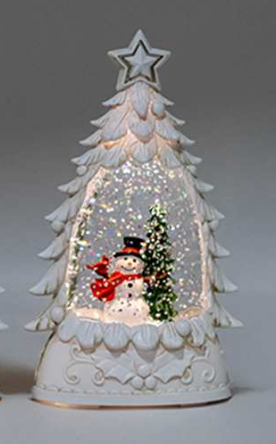 Glitter Lantern White Christmas Tree – Snowman