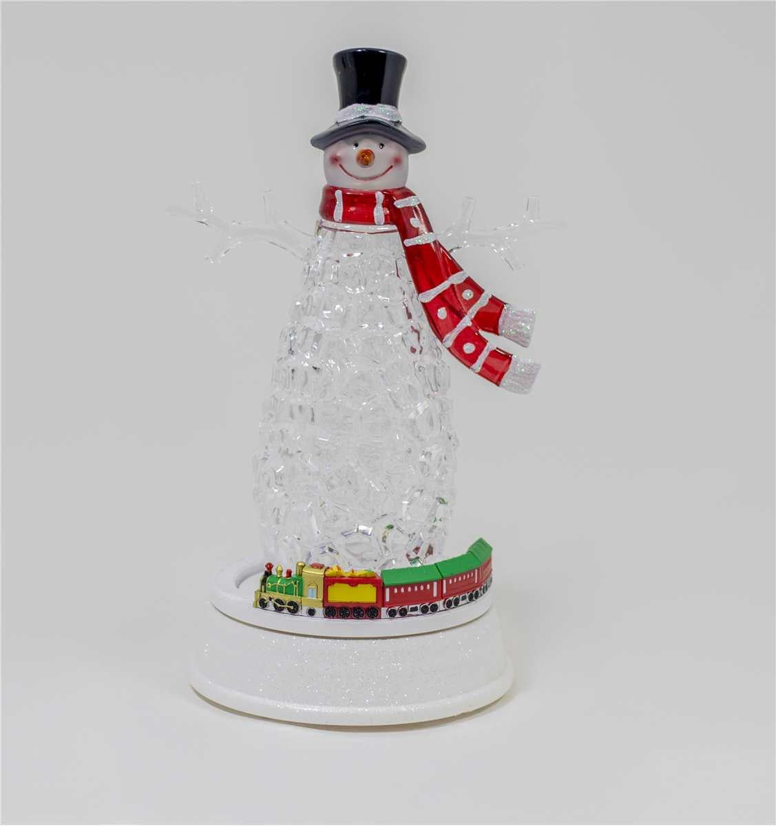 Multicolour LED Musical Snowman with Rotating Train