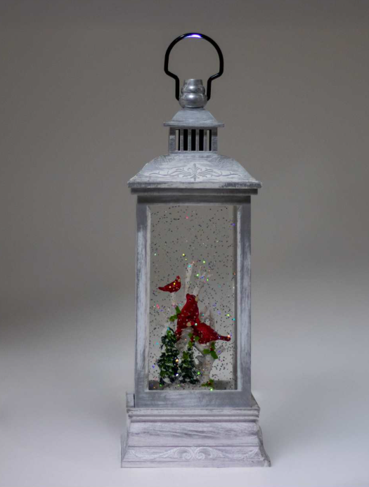 Musical Projecting Glitter Lantern – Cardinals & Tree
