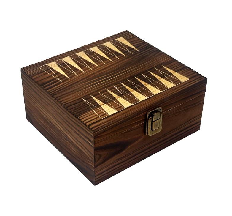 9-Piece Whiskey & Wood Backgammon Game Set