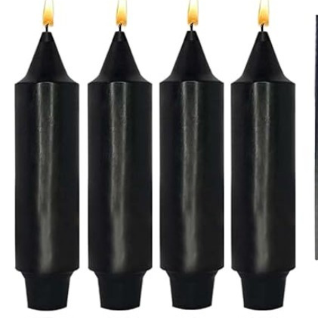 5" Black Taper Candles