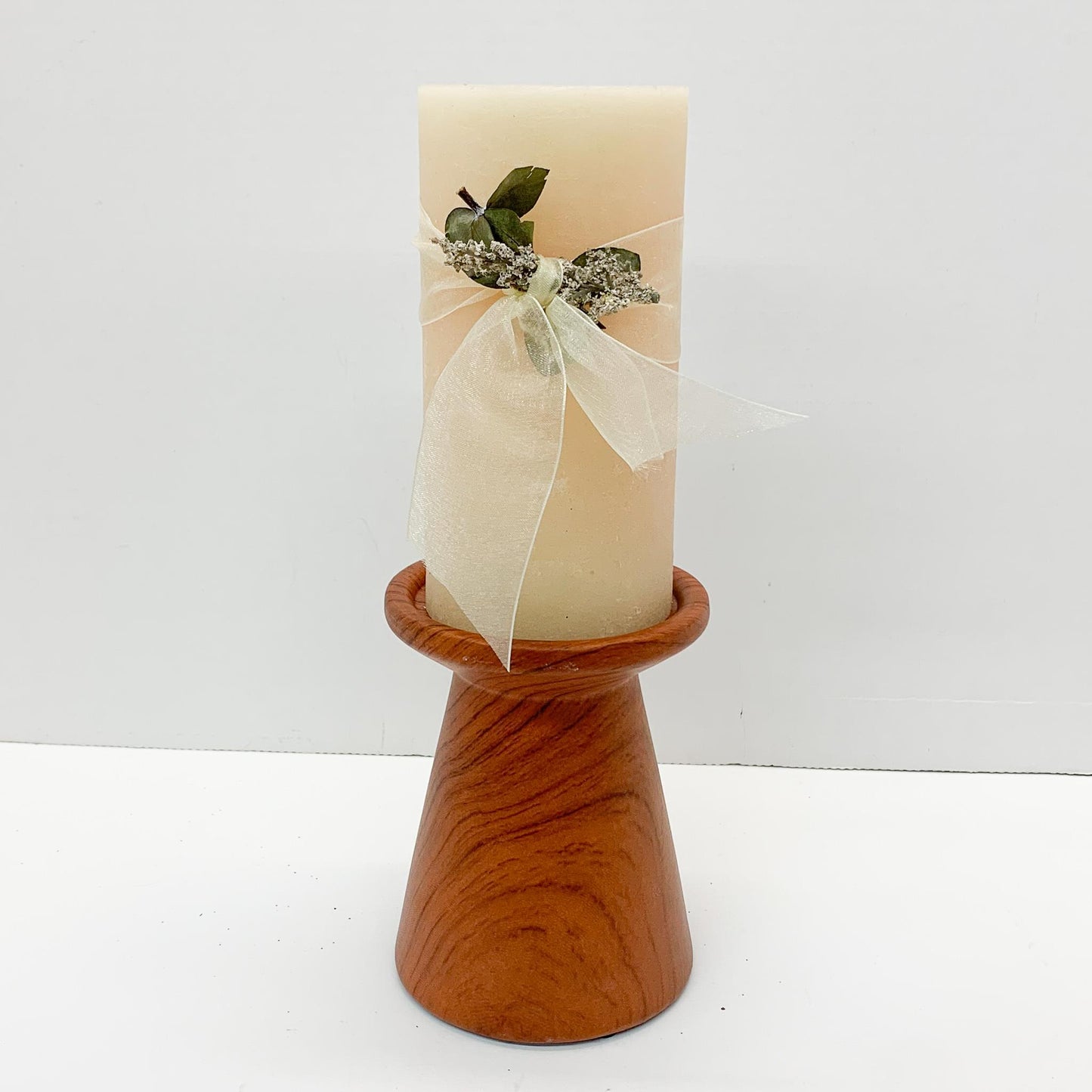 Wood Finish Candle Holder