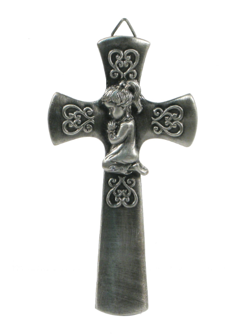 Praying Girl Wall Hanging Cross