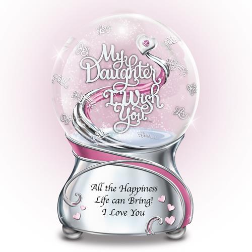Daughter " I Wish You All Happiness" Glitter Globe