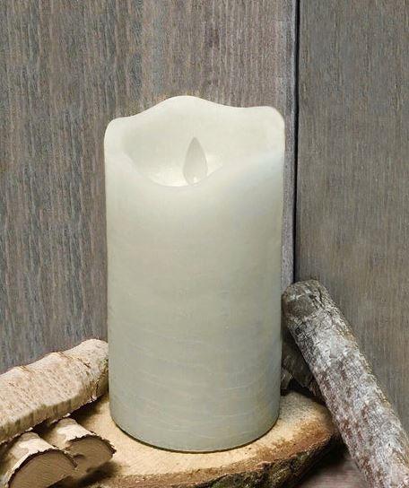 Wave flameless 3”x6” Ivory Candle