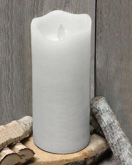 Wave flameless 3”x8” White Candle