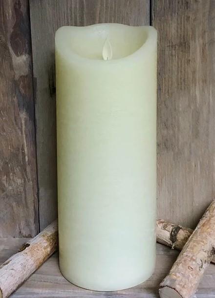 Wave flameless 4"x10" Ivory finish candle