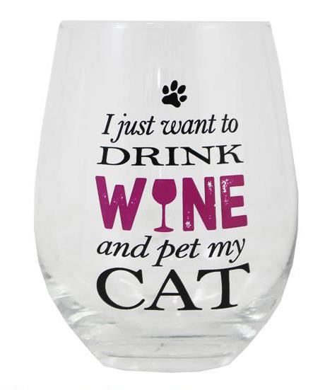 Wine Glass - Pet My Cat