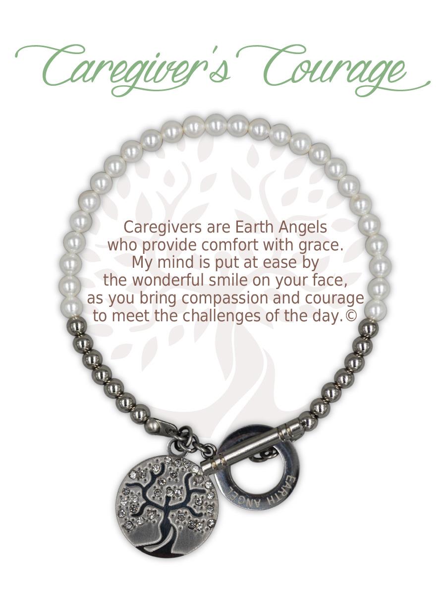 Earth Angel Shell Pearl Bracelet Caregiver's Courage