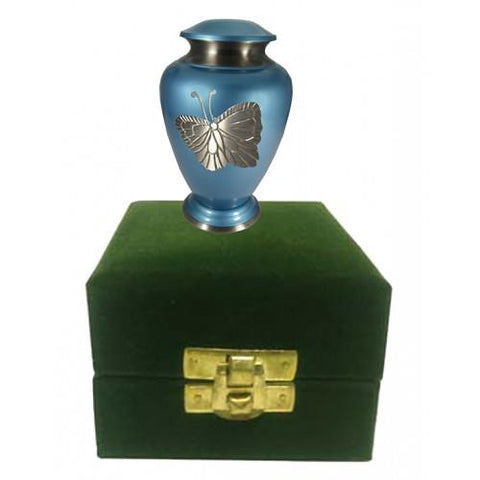 Mini Blue Butterfly Urn