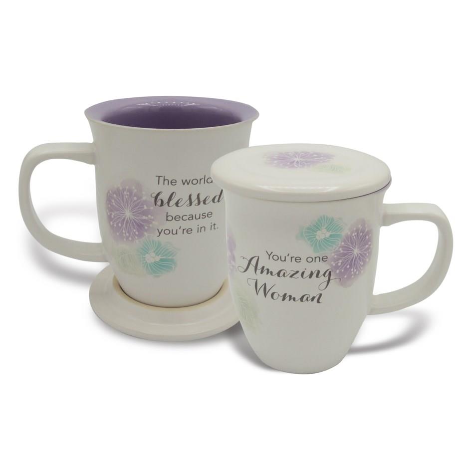 “You’re One Amazing Woman” Ceramic Mug & Coaster Set