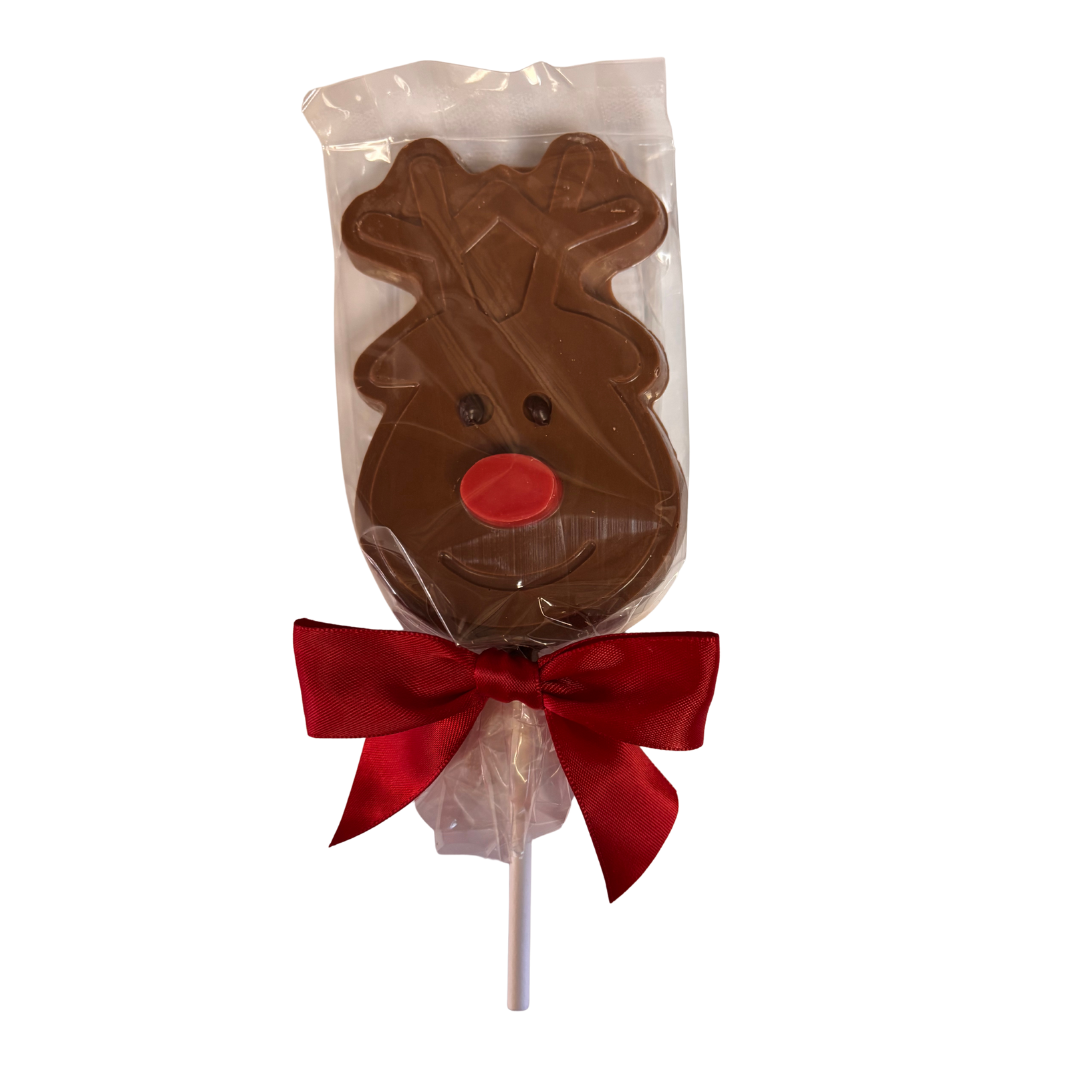 Milk Chocolate Red-Nosed Reindeer Lollipop