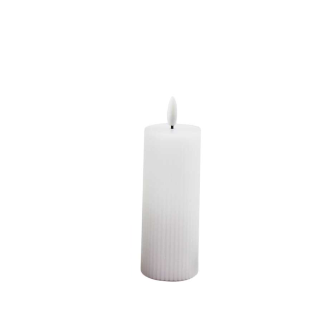 White LED Stripe Flame Candle – Small (5")