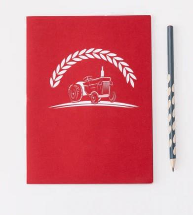 Red Tractor Pop Up Greeting Card