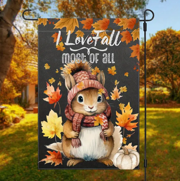 Squirrel Garden Flag