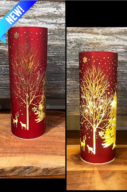 Red Cylinder LED Glass