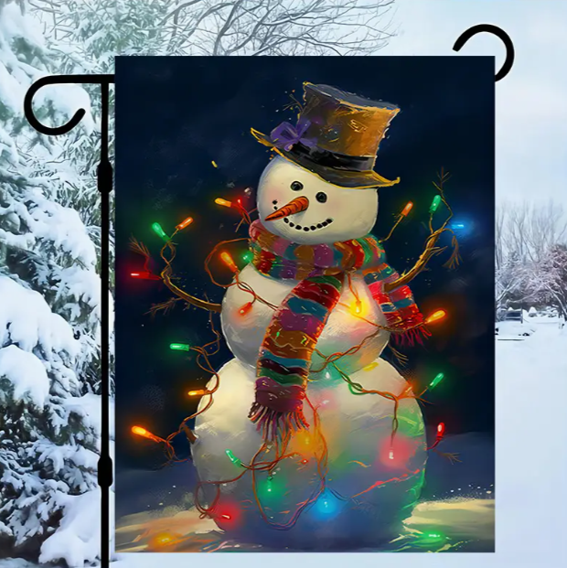 Snowman Garden Flag