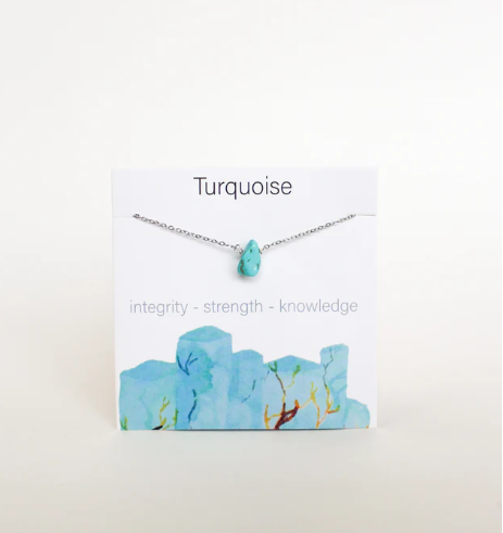 Necklace Turquoise Stone on a Silver Chain