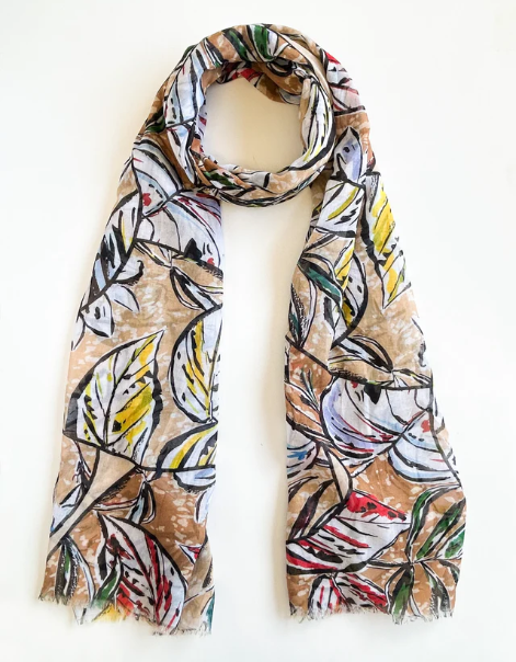 Scarf with Leaf Pattern