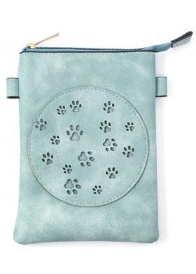 Blue Pawprint Crossbody Purse