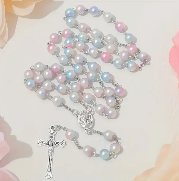Rainbow Pearl Rosary