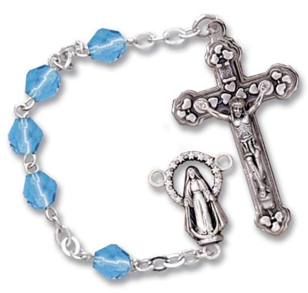 Turquoise Rosary Aurora Borealis Glass Beads