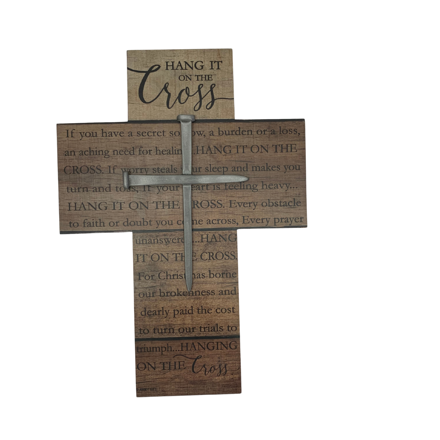 “Hang It On The Cross” Wall Cross with Nail Accent