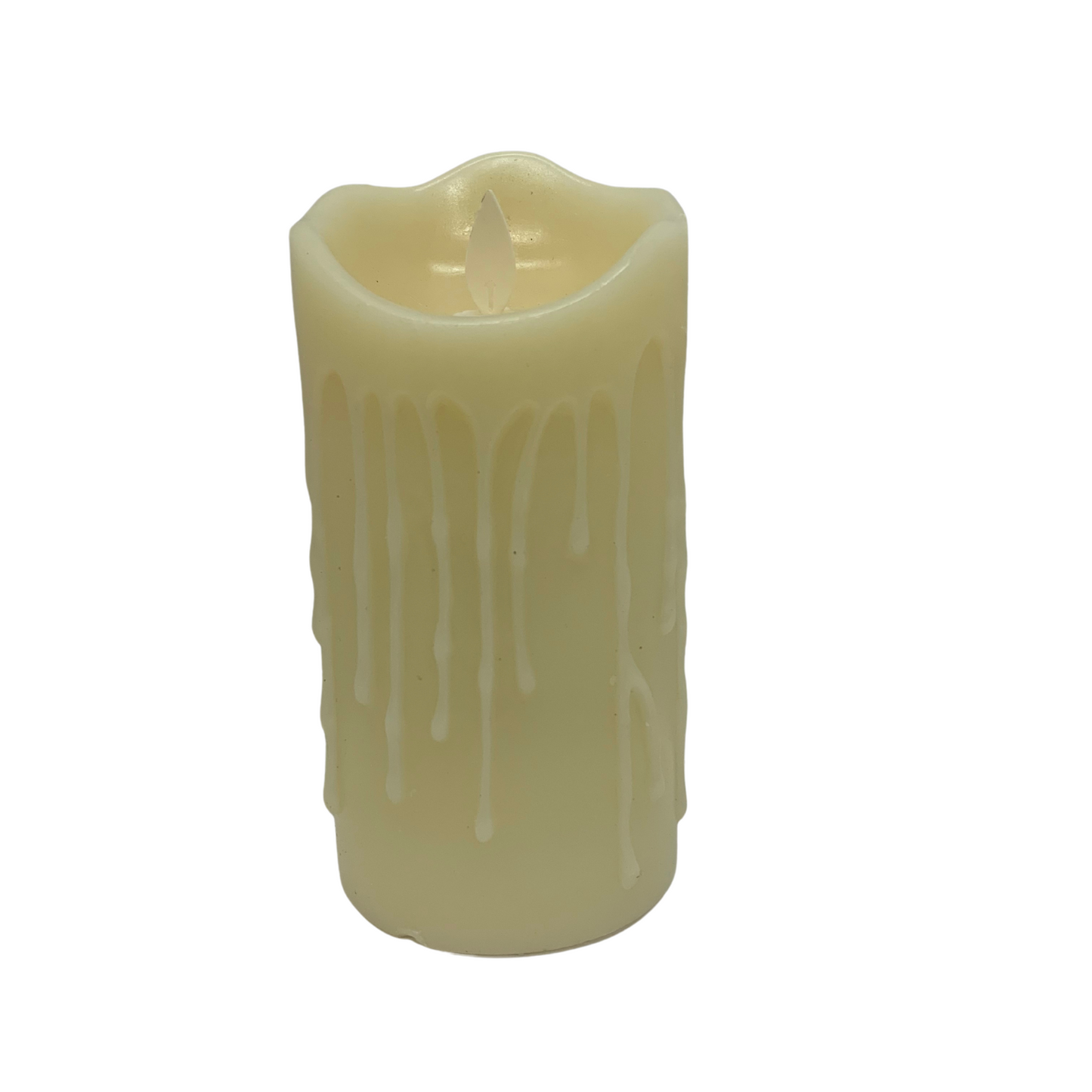 Wave Flameless 3x6 Ivory Dripping Candle