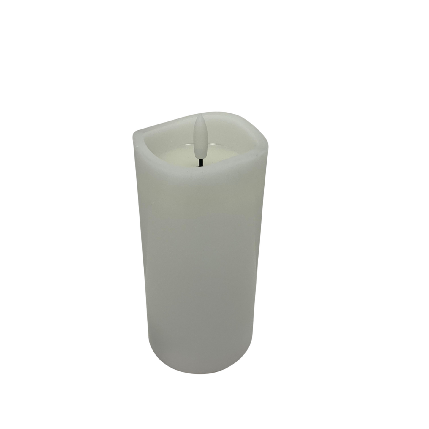 Wave Flameless 3x6 White Candle