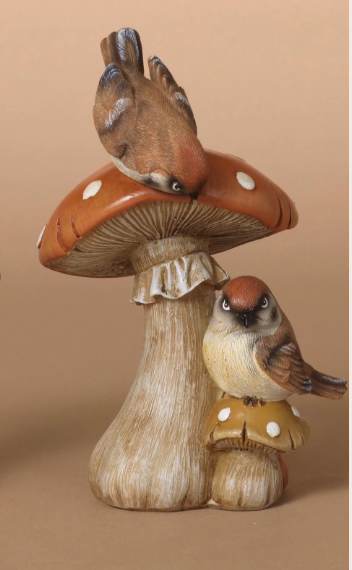 Bird on Orange Mushroom