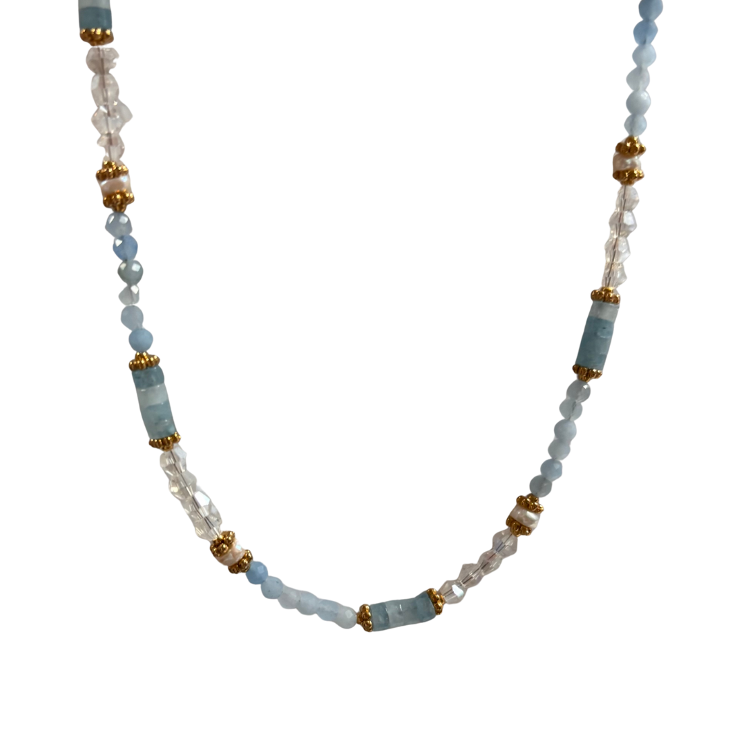 Delicate Blue Crystal Necklace