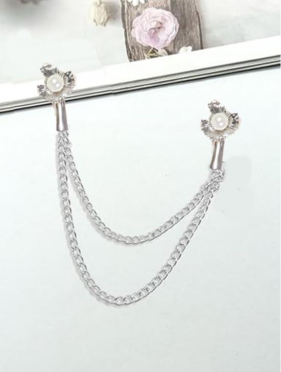 Leaf and Pearl Sweater Clip