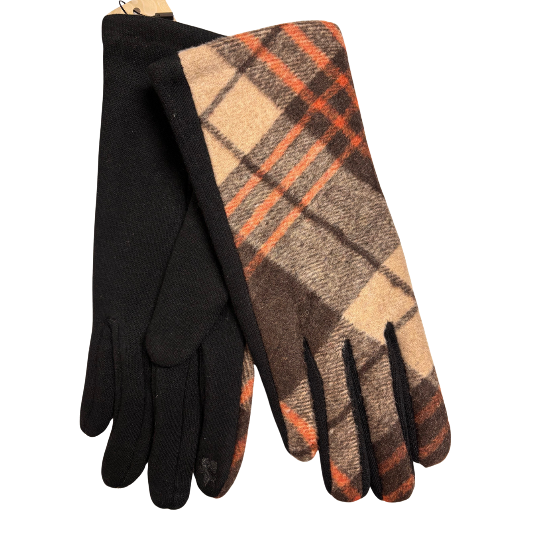 Orange Plaid Gloves