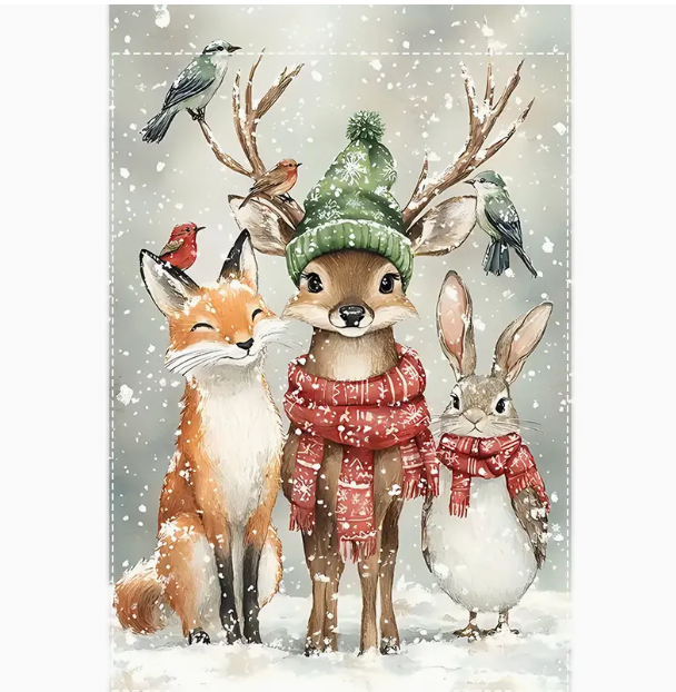 Woodland Creatures Garden Flag