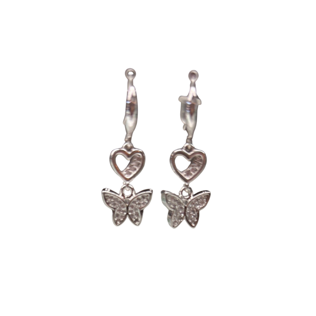 Butterfly and Heart Earrings