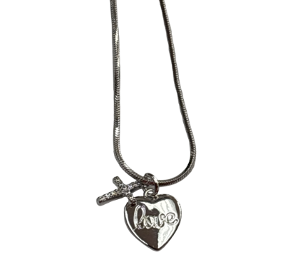 Heart and Cross Necklace