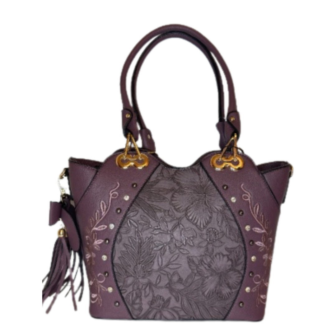 Purple Embroidered Purse